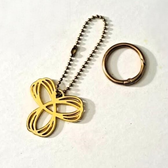 TNA Bag Gold-toned Charm with Extra Keyring - Picture 1 of 2